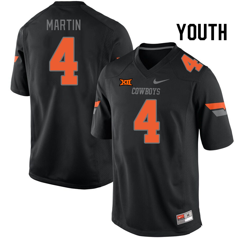 Youth #4 Nick Martin Oklahoma State Cowboys College Football Jerseys Stitched-Retro Black